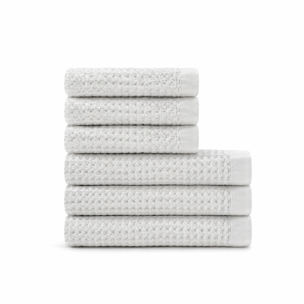 Supima® Waffle 6pc Bath Sheet Bundle