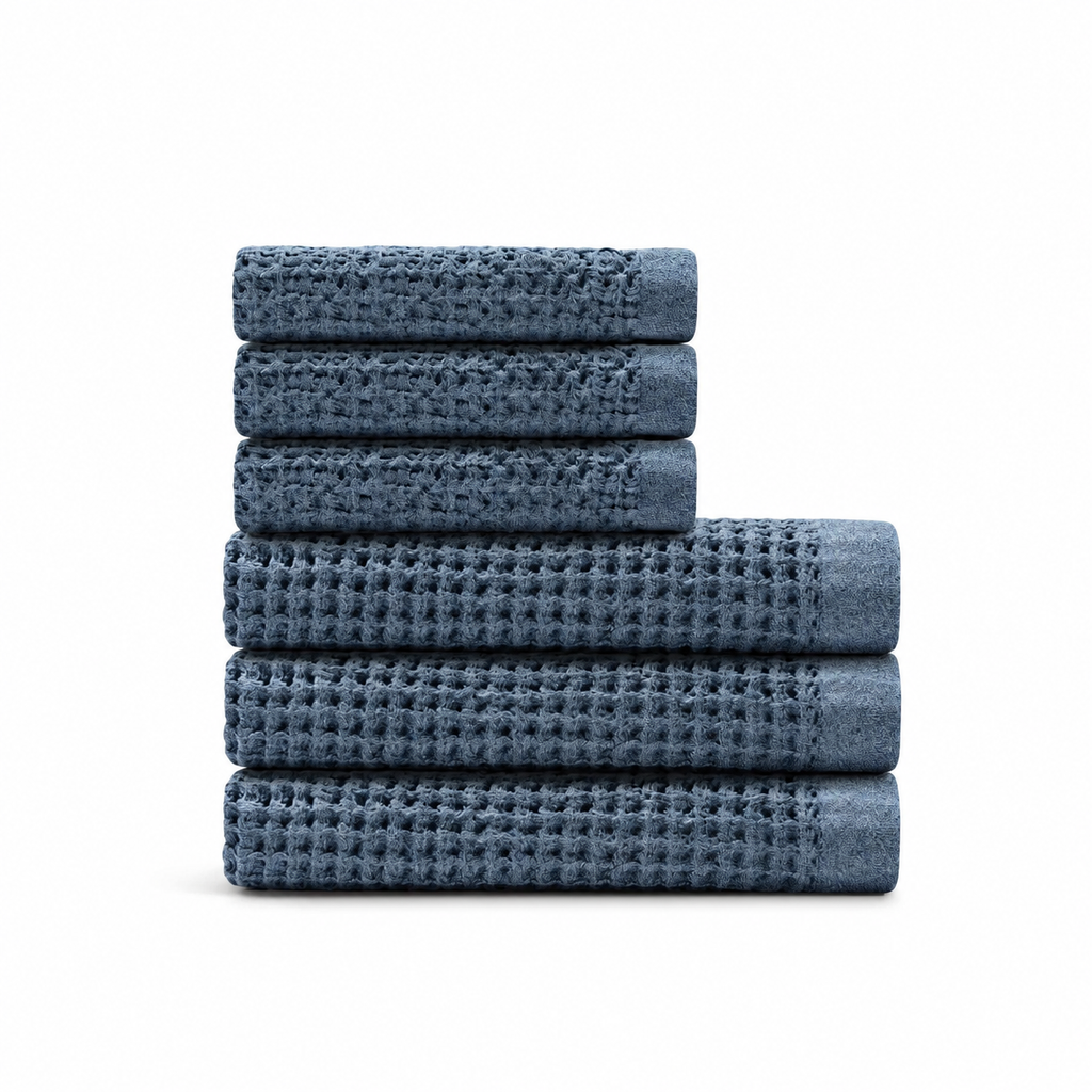 Supima® Waffle 6pc Bath Sheet Bundle