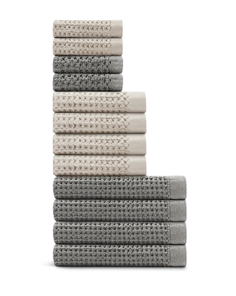 Supima® Waffle 12pc Bath Sheet Move-In Bundle