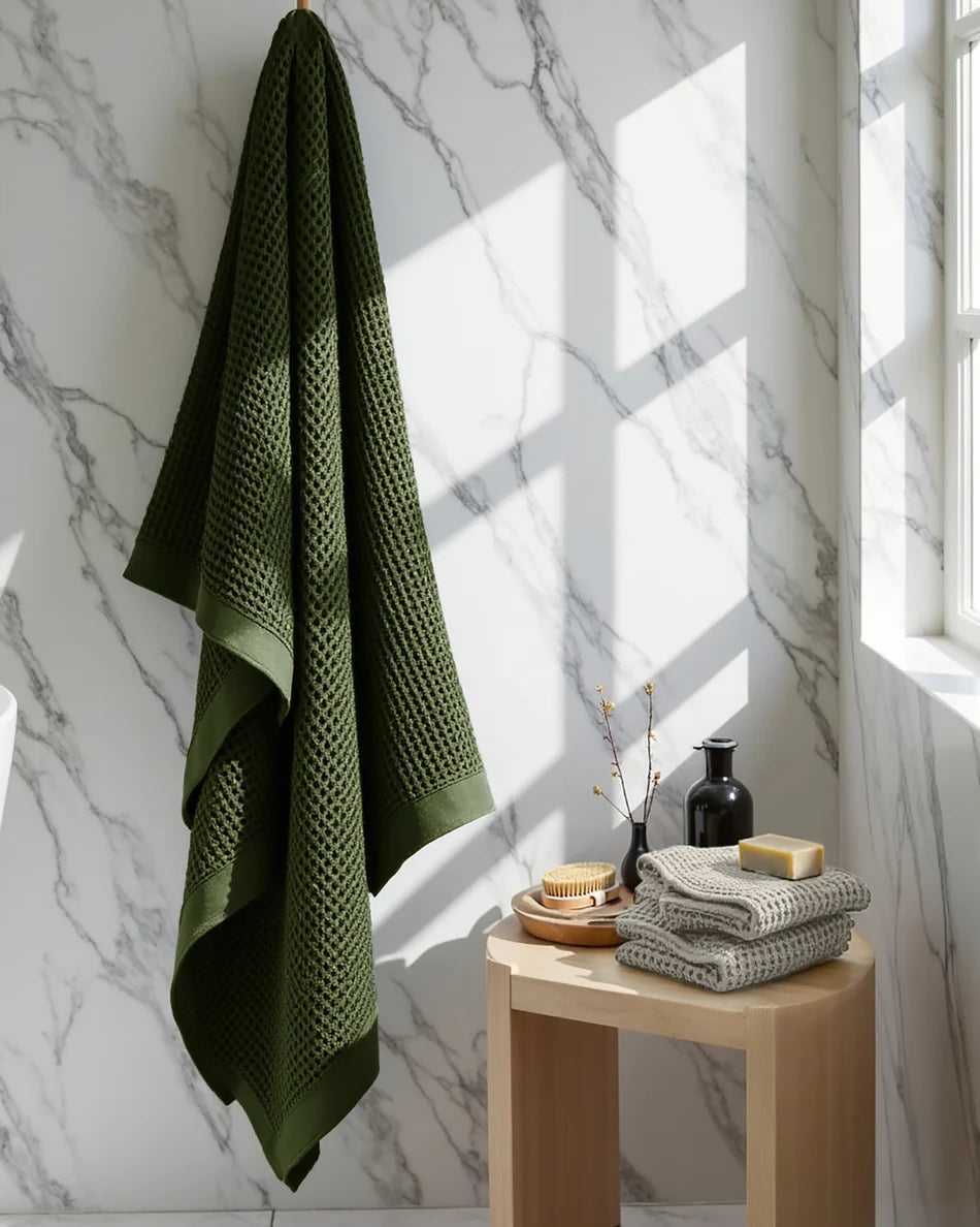 Supima® Waffle 4pc Bath Towels Bundle Pre-Order
