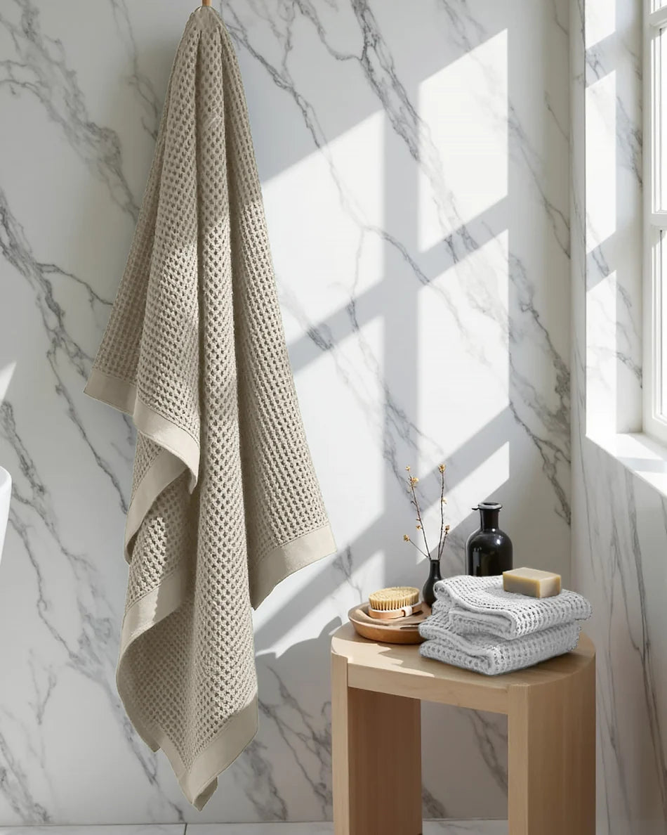 Supima® Waffle 6pc Bath Sheet Bundle