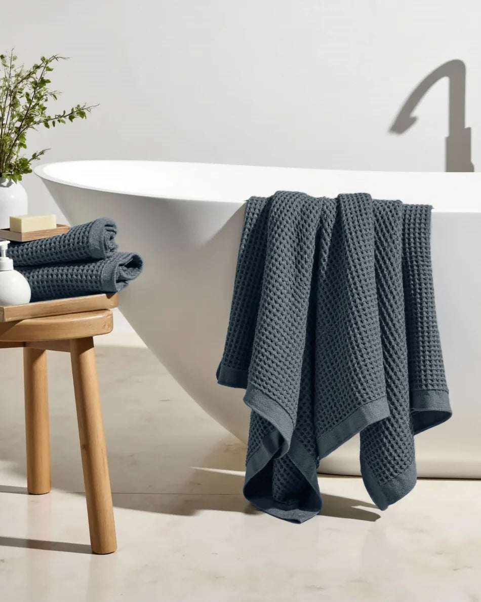 Supima® Waffle 4pc Bath Towels Bundle Pre-Order