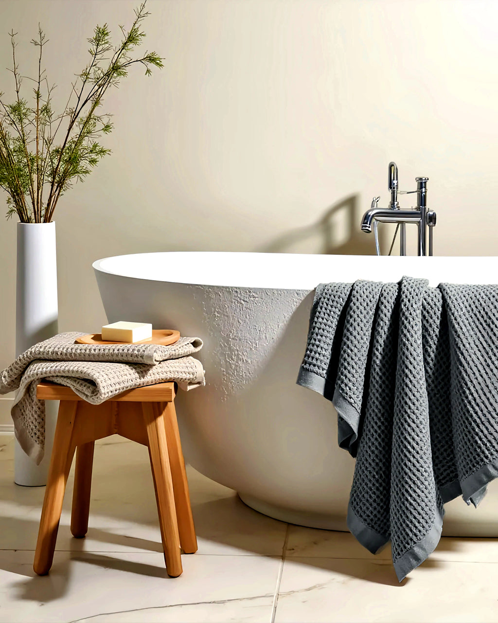 Supima® Waffle 4pc Bath Sheet Bundle