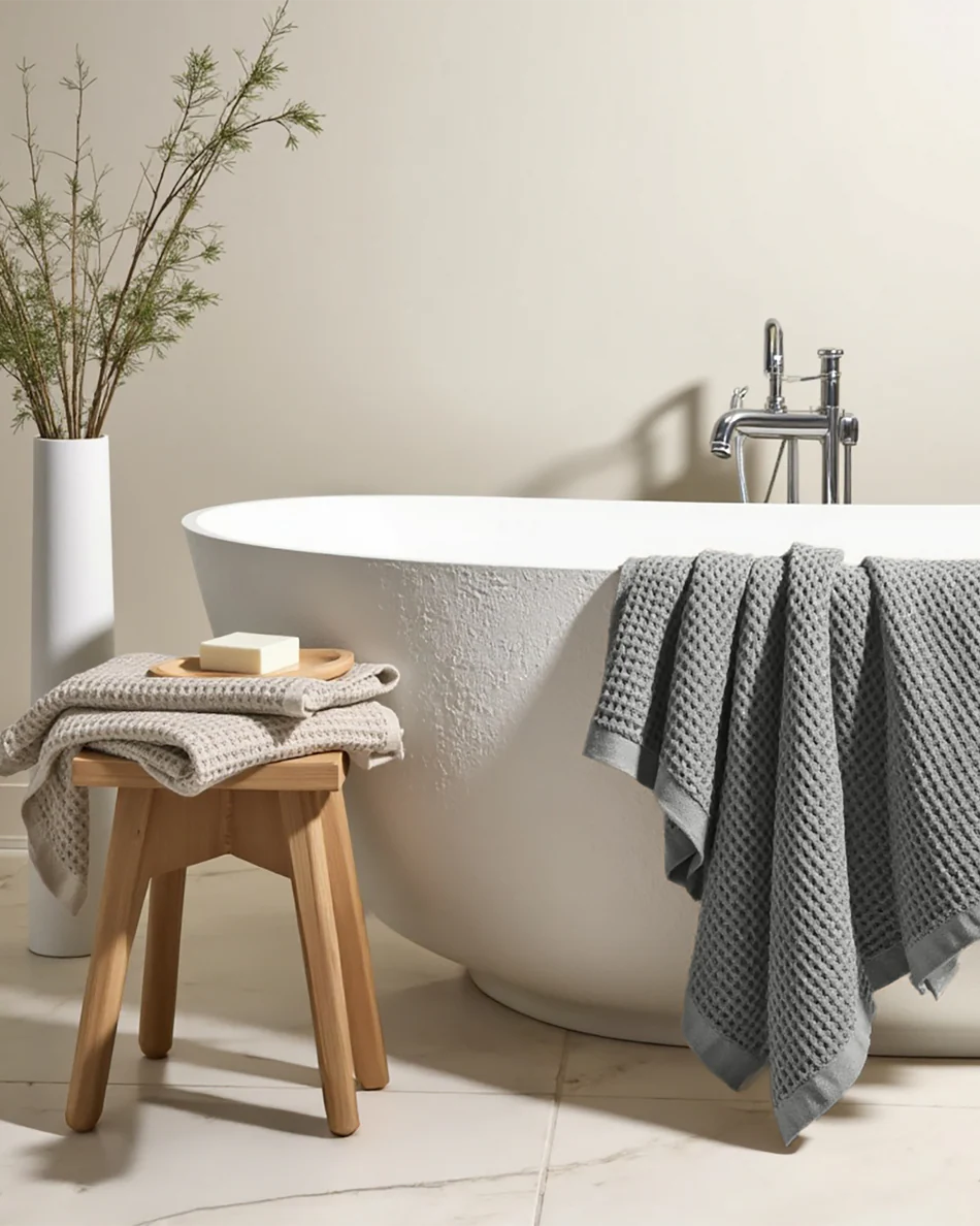 Supima® Waffle 4pc Bath Towels Bundle Pre-Order