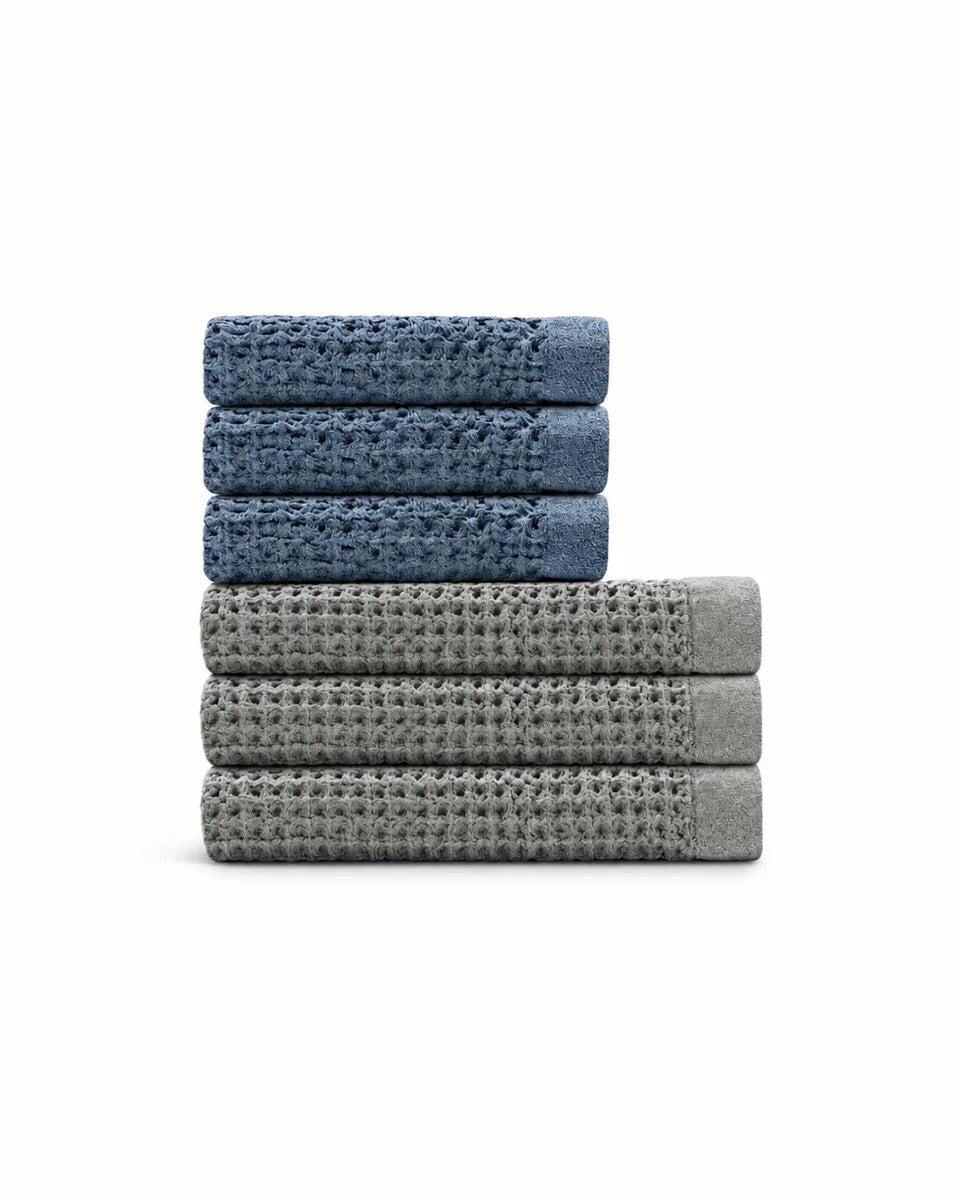 Supima® Waffle 6pc Bath Sheet Bundle