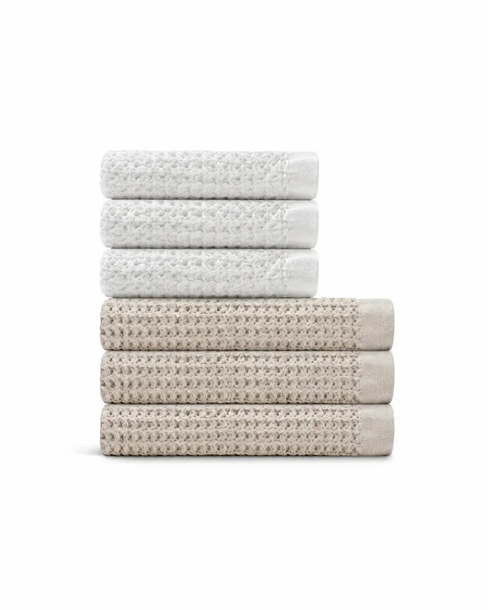 Supima® Waffle 6pc Bath Sheet Bundle